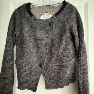 Free People boucle button front sweater Jacket